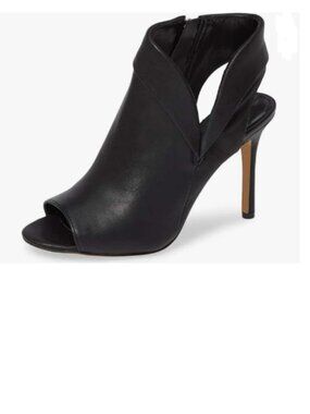 YDN Black Peep Toe Stiletto Heel Short Booties Cutout Slingback Side Zipper Shoe